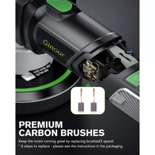 Mașină de polish excentrică Ginour 900W - 6 trepte de viteză, 5 bureți de polish, mâner D detașabil, cablu de 4,5m, pentru polisharea mașinilor, bărcilor, motocicletelor