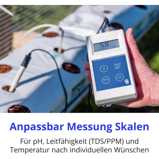 Bluelab METCOMPLUS Combo pH, EC és hőmérséklet mérő hidroponikus növénytermesztéshez - pH/EC/Temp meter in multiple substrates