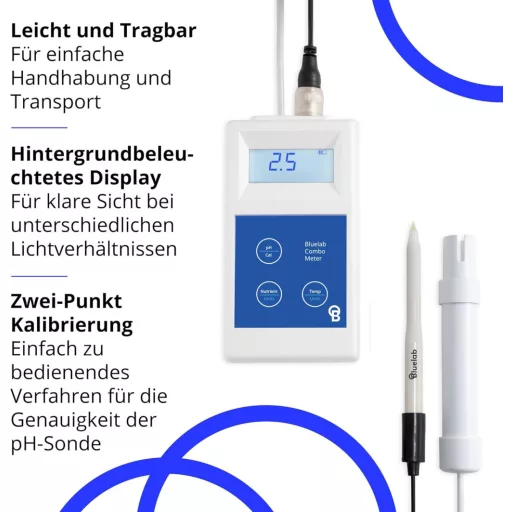 Bluelab METCOMPLUS Combo pH, EC és hőmérséklet mérő hidroponikus növénytermesztéshez