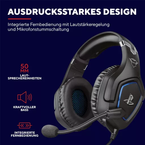 Trust Gaming GXT 488 FORZE PS4 Gaming Headset Fekete