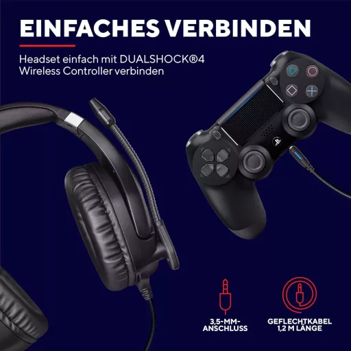 Trust Gaming GXT 488 FORZE PS4 Gaming Headset Fekete