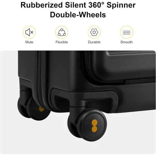 Valiză de călătorie LEVEL8 cu compartiment pentru laptop, bagaj de cabină ușor, cu încuietoare TSA