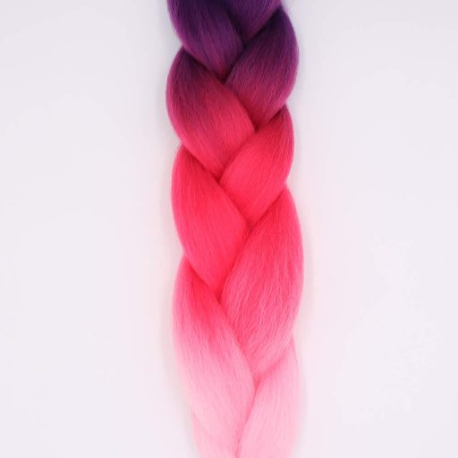 Cybelleza 24 inch Extensii de păr împletit Jumbo - Păr sintetic Kanekalon pentru împletituri Afro Box - Violet, Roz și Bordeaux - Pentru femei și copii
