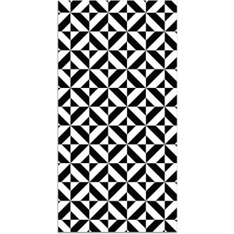   Panorama Fekete Geometrikus Vinyl Szőnyeg 80x150 cm - Mosható, Csúszásmentes Konyhai Szőnyeg, Spanyol Gyártmány