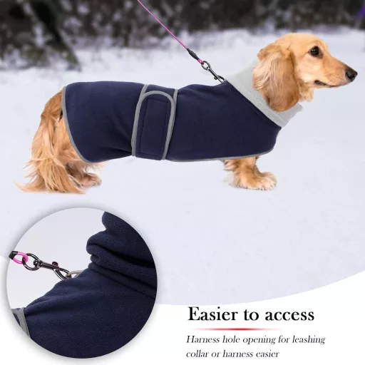 Geacă de iarnă pentru câini Geyecete cu căptușeală fleece călduroasă și curele reglabile