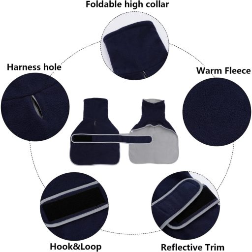 Geyecete Téli Kutyakabát Melegítő Fleece Béléssel Állítható Pántokkal