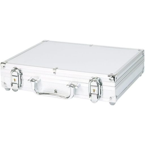 LINDNER Alumínium Érmetartó Bőrönd 210 Érmének/Érmekapszulának 36mm Átmérőig - 20 Eurós, 10 Eurós Ezüst vagy 2 Eurós Érmékhez