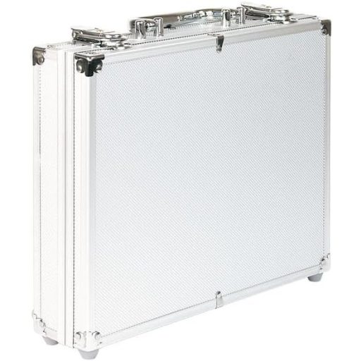 LINDNER Alumínium Érmetartó Bőrönd 210 Érmének/Érmekapszulának 36mm Átmérőig - 20 Eurós, 10 Eurós Ezüst vagy 2 Eurós Érmékhez