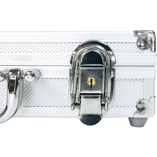 LINDNER Alumínium Érmetartó Bőrönd 210 Érmének/Érmekapszulának 36mm Átmérőig - 20 Eurós, 10 Eurós Ezüst vagy 2 Eurós Érmékhez