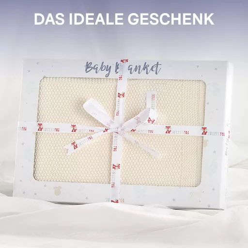 Păturică pentru bebeluși Sweety Fox, 80x100 cm - 100% Bumbac Organic, cu Certificare GOTS și Oeko-Tex - Culoare Bej - Material Prietenos cu Pielea și Moale