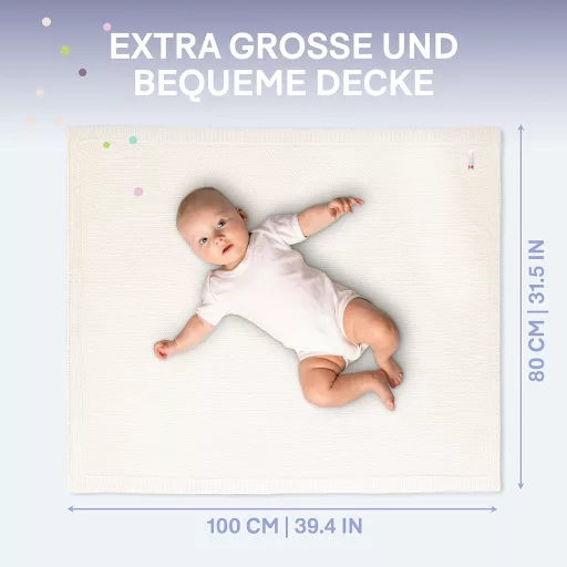 Sweety Fox Baba Takaró 80x100 cm - 100% Bio Pamut GOTS és Oeko-Tex Tanúsítvánnyal - Bézs Színben - Bőrbarát és Puha Anyagból