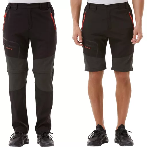 Pantaloni de trekking convertibili ZOEREA pentru bărbați, pantaloni outdoor cu uscare rapidă, pantaloni funcționali ușori