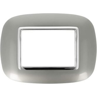   Placă de montaj ovală argintie compatibilă Bticino Axolute - SANDASDON SD22003-7