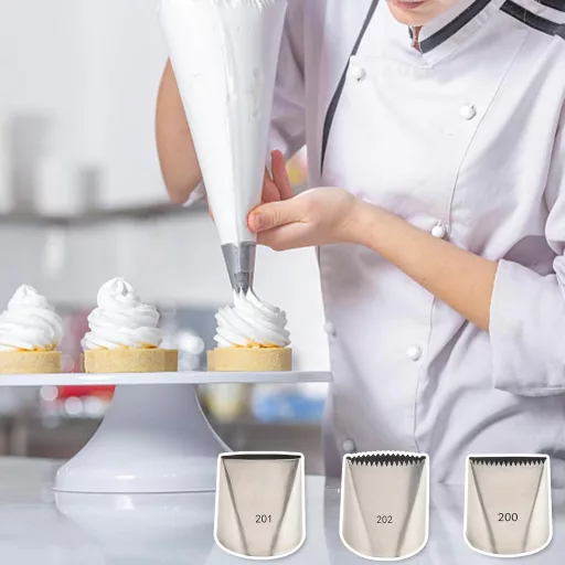 Symphonyw 3 részes tortadekoráló szett rozsdamentes acél csőrök