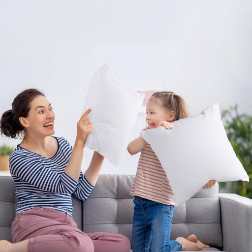 BootyBay Față de pernă cu umplutură Pernă decorativă Alb 70x70 cm 2 buc