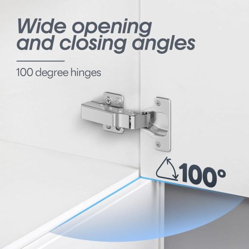 AOLISHENG Szekrényajtó Zsanér Szett - Automata Csillapítású Sarokpántok 3D Állítással, 35 kg Teherbírás, 2 db - Bútor Vasalat Konyhába