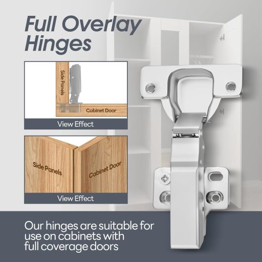 AOLISHENG Szekrényajtó Zsanér Szett - Automata Csillapítású Sarokpántok 3D Állítással, 35 kg Teherbírás, 2 db - Bútor Vasalat Konyhába