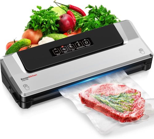 Bonsenkitchen VS2100 Vákuumfóliázó Gép Száraz és Nedves Élelmiszerekhez