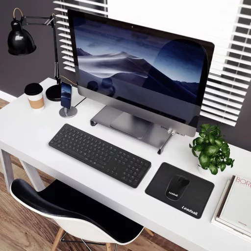 LeadsaiL Wireless Billentyűzet és Egér Szett, 2.4G QWERTZ Német Kiosztás