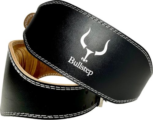 Bullstep Valódi Marhabőr Súlyemelő Öv - Edzőtermi Erőemelő Öv Csatos Rögzítéssel, Testépítéshez, Erőnléti Edzéshez, Férfiaknak és Nőknek
