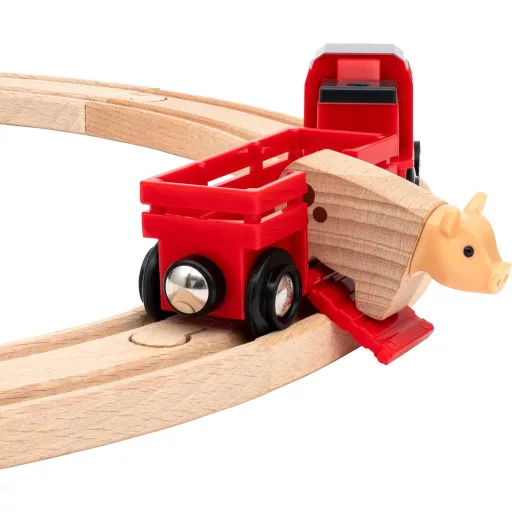 BRIO Fa Vonat Farm Készlet 33984 - Kisvasút Állatokkal és Sínekkel, Fejlesztő Játék 3 Éves Kortól, 30 Darabos