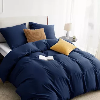   Bedsure set posteljine od 3 dijela 155x220 cm plavi mikrofibra s patentnim zatvaračem