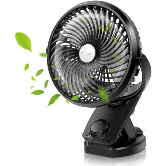   Mini Ventilator cu Clemă ELZO, 5000mAh, USB, de Masă, Portabil, Reîncărcabil, Funcționare Silențioasă