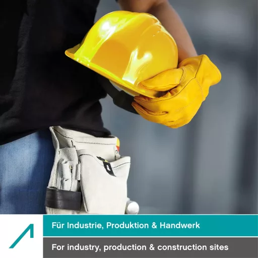 Cască de protecție pentru construcții ACE Patera - Cască robustă de protecție a muncii cu ventilație reglabilă - Standard EN 397 - Galben - Pentru dimensiuni ale capului de 51-63 cm