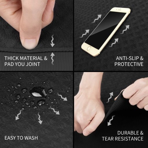 CAMBIVO Extra Hosszú Jógaszőnyeg, 213x81x0,6 cm, Fekete TPE Csúszásmentes Edzőmatrac Jógához, Pilateshez és Tornához