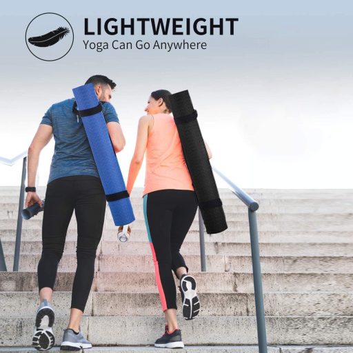 CAMBIVO Extra Hosszú Jógaszőnyeg, 213x81x0,6 cm, Fekete TPE Csúszásmentes Edzőmatrac Jógához, Pilateshez és Tornához