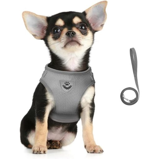 FEimaX Uprtač i povodac za pse od meke mreže, reflektirajući podesivi prozračni prsni uprtač, sivi