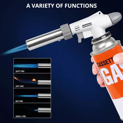 Sondiko S516 Profi Gázégő Állítható Lánggal Krémbrüléhez és Sütéshez