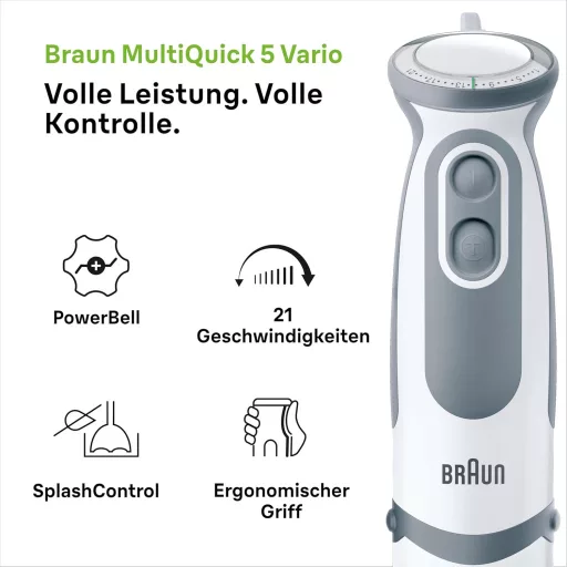 Braun MultiQuick 5 Vario MQ 5200WH Kézi Turmixgép Rozsdamentes Keverőtalppal 1000W
