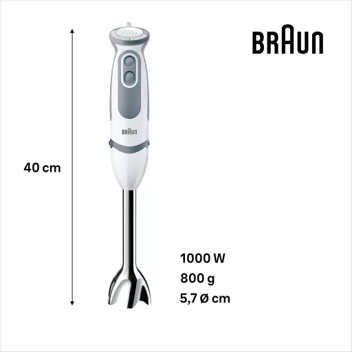 Braun MultiQuick 5 Vario MQ 5200WH Kézi Turmixgép Rozsdamentes Keverőtalppal 1000W