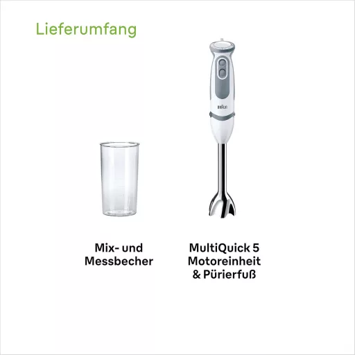 Braun MultiQuick 5 Vario MQ 5200WH Kézi Turmixgép Rozsdamentes Keverőtalppal 1000W