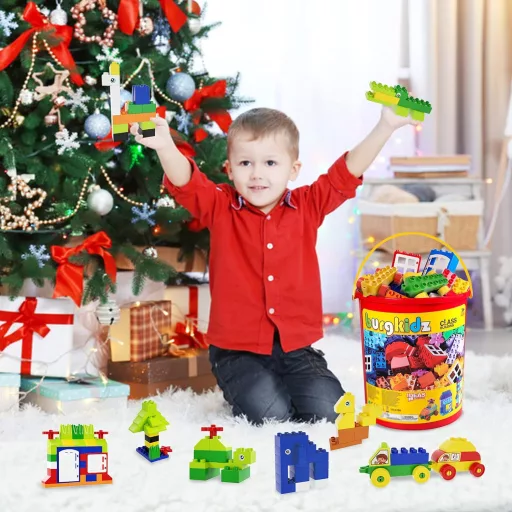 burgkidz Nagy Építőkockák Kreatív Játék 2-5 Éves Gyerekeknek STEM Fejlesztő Játék