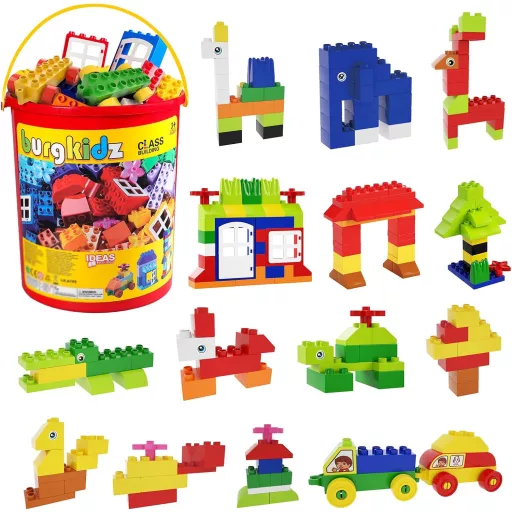 burgkidz Nagy Építőkockák Kreatív Játék 2-5 Éves Gyerekeknek STEM Fejlesztő Játék