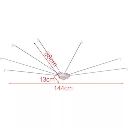 Hershii 7 karos zuhanyfüggöny tartó 144 cm-es fém sínnel és horogokkal