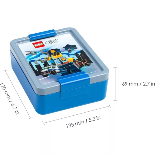 Cutie pentru prânz LEGO Iconic Room Copenhagen, formată din două piese, cu capac - se spală de mână, recipient pentru mâncare fără melamină pentru copii