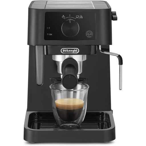 De'Longhi Stilosa EC 235.BK Traditional Espresso Portafilter Machine, Espresso Machine with Manual Milk Frother, for Espresso Powder, 1 Litre Water Tank, Black, 1100 W