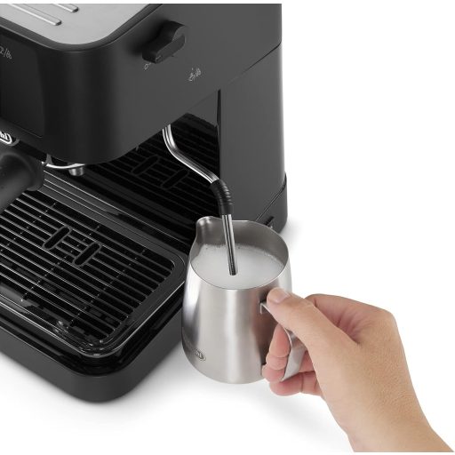 De'Longhi Stilosa EC 235.BK Traditional Espresso Portafilter Machine, Espresso Machine with Manual Milk Frother, for Espresso Powder, 1 Litre Water Tank, Black, 1100 W