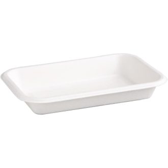   Fiesta Green Komposztálható Étel Tálka 340ml Fehér Bagasse Mikrohullámú Sütő Biztonságos 50 darabos Csomag Környezetbarát