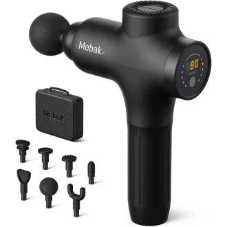   Mebak 3 Masažni Pištolj - 3200 RPM, 12mm Amplituda, 5 Razina, 7 Glava, Za Ublažavanje Bolova u Mišićima, Masažer Dubokog Tkiva, Vrat, Leđa, Tijelo