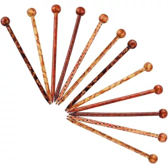   POFET Fa Hajcsipke 12 db Virágmintás Hajstift Nőknek Faragott Fa Hajpin