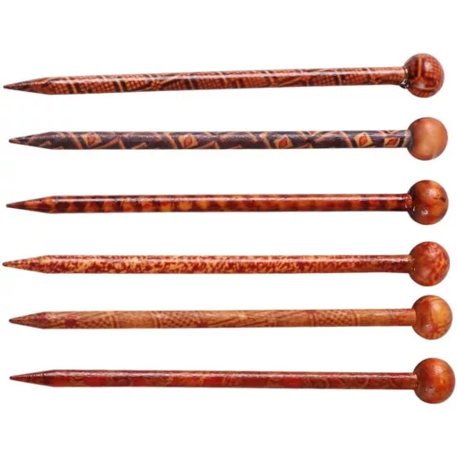 POFET Agrafă de păr din lemn, 12 bucăți, model floral, ace de păr sculptate din lemn pentru femei