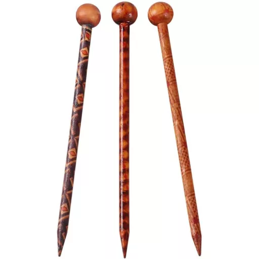 POFET Fa Hajcsipke 12 db Virágmintás Hajstift Nőknek Faragott Fa Hajpin