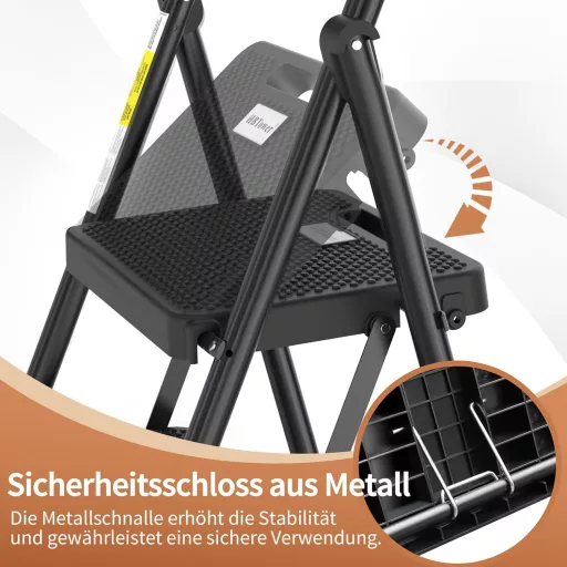 HBTower 3 lépcsős összecsukható létra széles csúszásmentes pedállal és kényelmes fogantyúval
