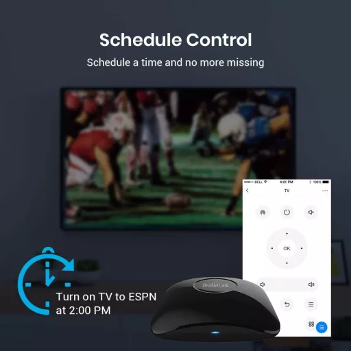 Broadlink RM4 Pro S Hub Universal cu Telecomandă RF IR și Senzor de Temperatură și Umiditate - Compatibil cu Alexa, Google Home, IFTTT Okoso