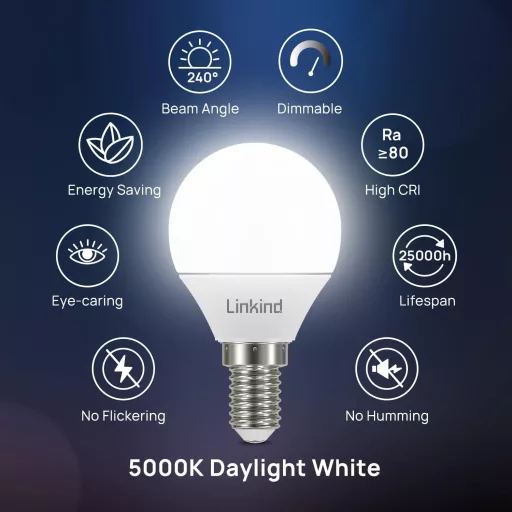 Linkind P45 LED Lámpa - Kompakt Beltéri Világítás, Energiatakarékos Izzó, 140g Könnyű Kivitel, Hosszú Élettartamú Fényforrás