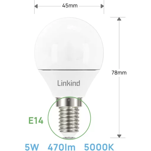 Linkind P45 LED Lámpa - Kompakt Beltéri Világítás, Energiatakarékos Izzó, 140g Könnyű Kivitel, Hosszú Élettartamú Fényforrás
